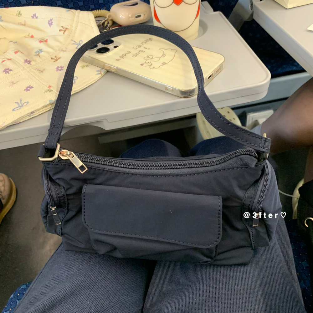 四季。內容量超標!!小小一只超能裝  純色防潑水尼龍單肩包腋下包-Euphoria Store-細節圖6