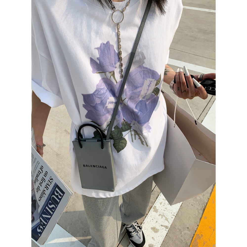 四季。原創設計 vintage印花古著街頭寬鬆休閒學生白色短袖T恤上衣-Euphoria Store-細節圖5