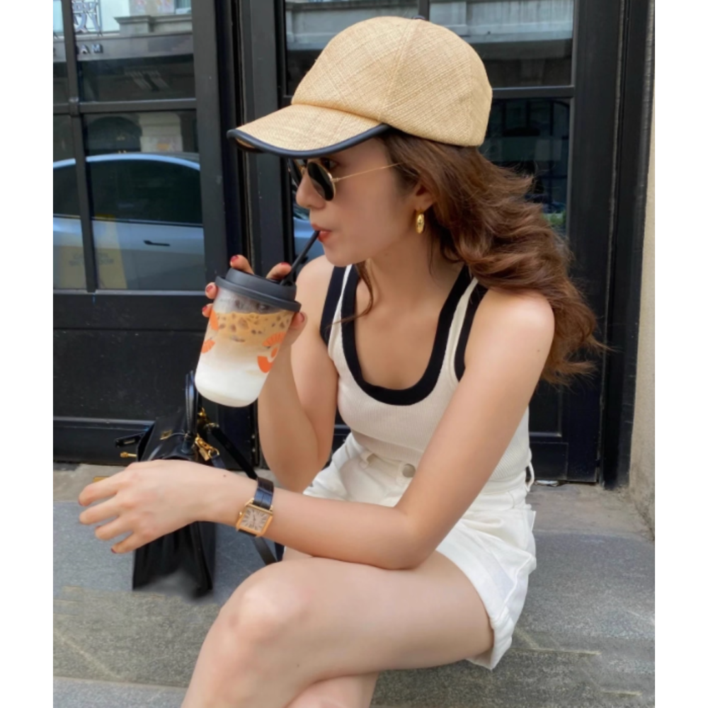 四季。經典時尚百搭 寬鬆顯高顯瘦 薄款高腰直筒杏色水洗牛仔短褲五分褲-Euphoria Store-細節圖7