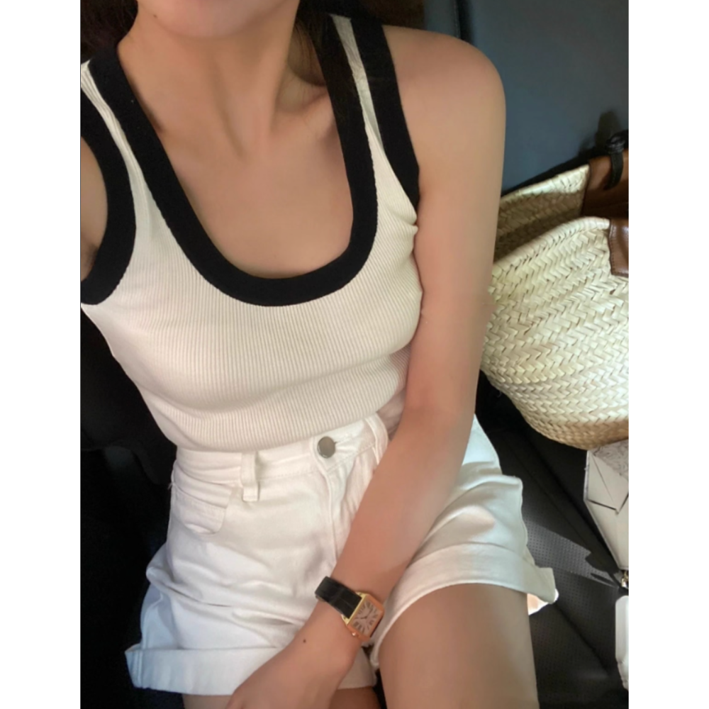 四季。經典時尚百搭 寬鬆顯高顯瘦 薄款高腰直筒杏色水洗牛仔短褲五分褲-Euphoria Store-細節圖8