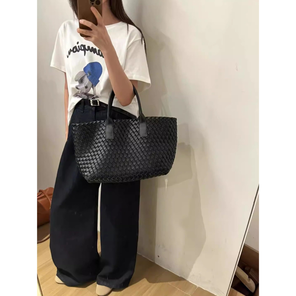 四季。簡約不簡單 時尚百搭 重工編織大容量單肩托特包大包-Euphoria Store-細節圖5