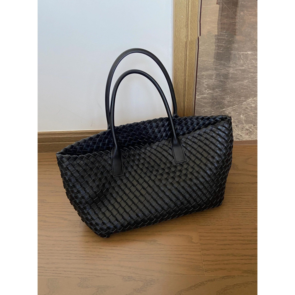 四季。簡約不簡單 時尚百搭 重工編織大容量單肩托特包大包-Euphoria Store-細節圖6