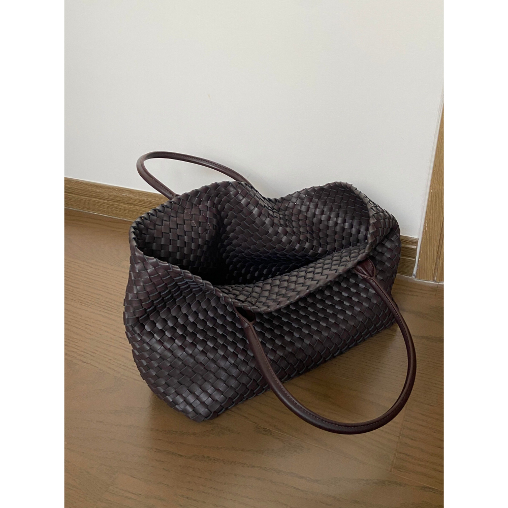 四季。簡約不簡單 時尚百搭 重工編織大容量單肩托特包大包-Euphoria Store-細節圖8