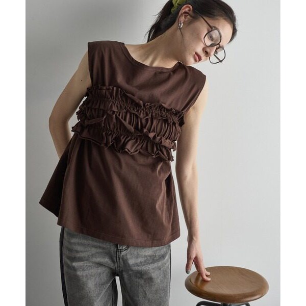 春。小個穿搭 清新減齡日系 四穿法落肩短袖寬鬆T恤+荷葉邊鬆緊束腰裹胸腰帶T恤上衣-Euphoria Store-細節圖2