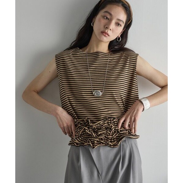 春。小個穿搭 清新減齡日系 四穿法落肩短袖寬鬆T恤+荷葉邊鬆緊束腰裹胸腰帶T恤上衣-Euphoria Store-細節圖3