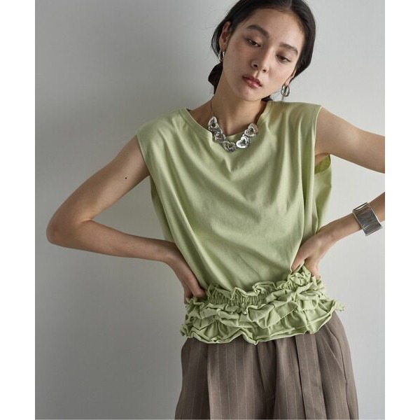 春。小個穿搭 清新減齡日系 四穿法落肩短袖寬鬆T恤+荷葉邊鬆緊束腰裹胸腰帶T恤上衣-Euphoria Store-規格圖10