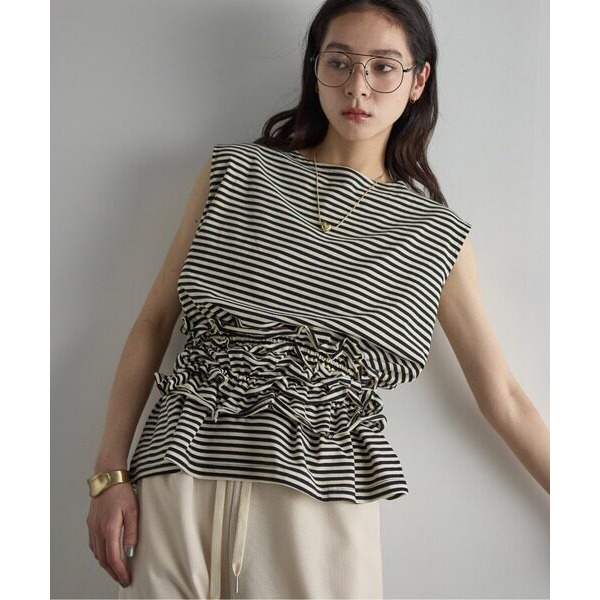 春。小個穿搭 清新減齡日系 四穿法落肩短袖寬鬆T恤+荷葉邊鬆緊束腰裹胸腰帶T恤上衣-Euphoria Store-規格圖10