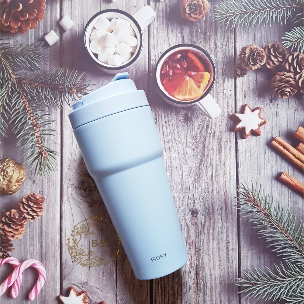 沃廚WOKY 渾圓杯/手提激凍輕芯鈦瓷易潔層保溫杯/雙層陶瓷手提保溫杯 (750ml) 2代杯-細節圖7