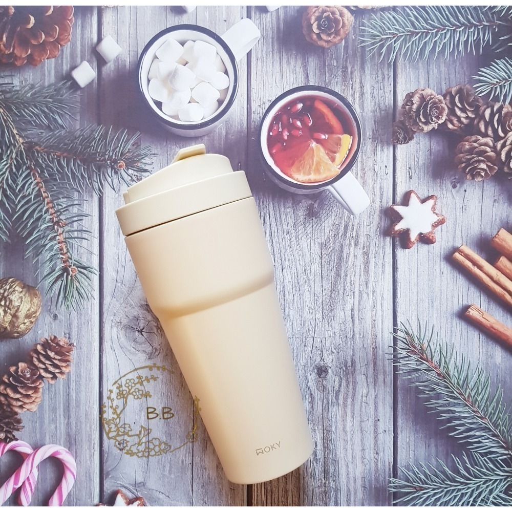 沃廚WOKY 渾圓杯/手提激凍輕芯鈦瓷易潔層保溫杯/雙層陶瓷手提保溫杯 (750ml) 2代杯-細節圖11