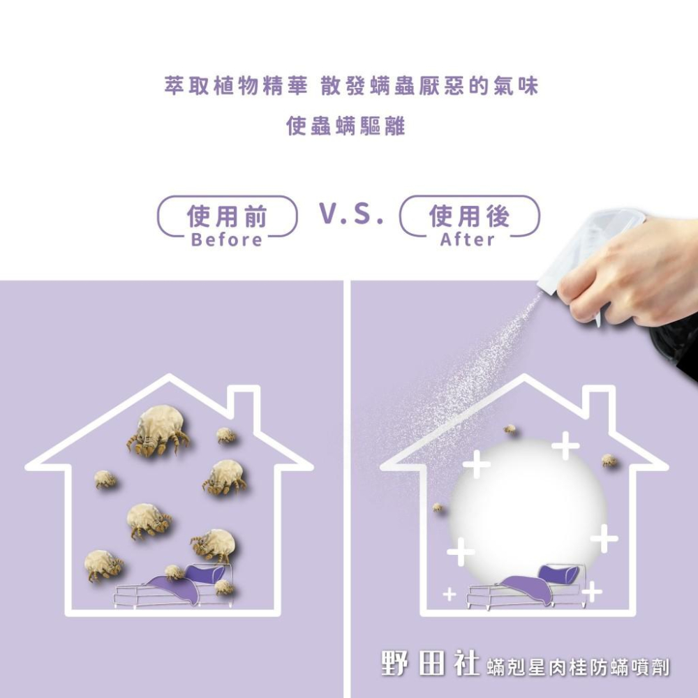 野田社 500ml 螨剋星肉桂防螨噴劑 天然精油防塵螨噴霧 防塵螨-細節圖3