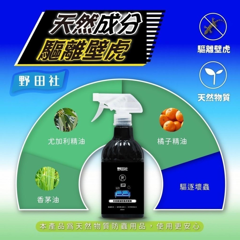 野田社 500ml 天然精油防壁虎噴霧-細節圖5