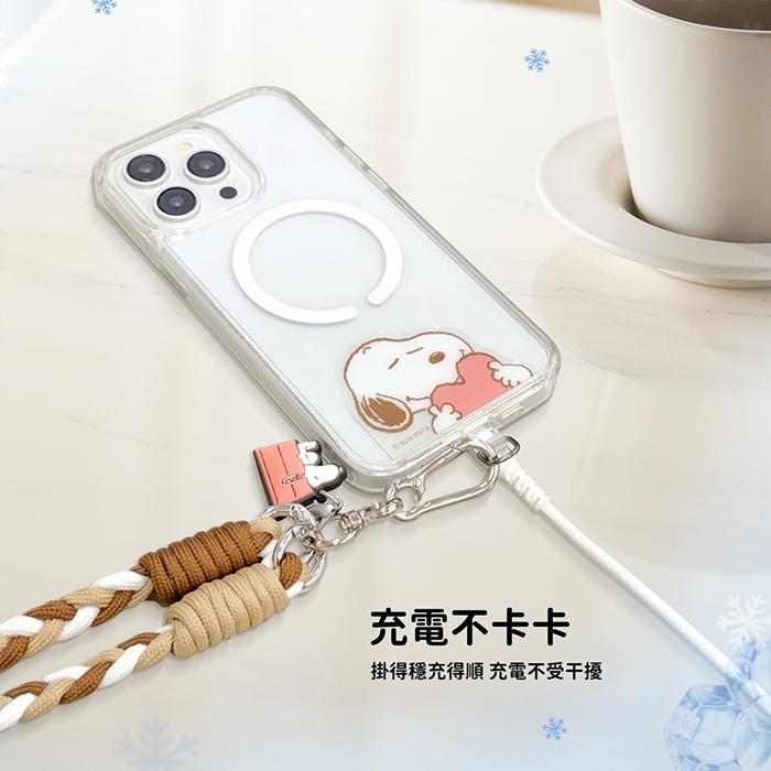 SNOOPY 史努比 三色交叉編織手機夾片掛繩組 手機掛繩 手機繩 手機掛片 手機夾片-細節圖6