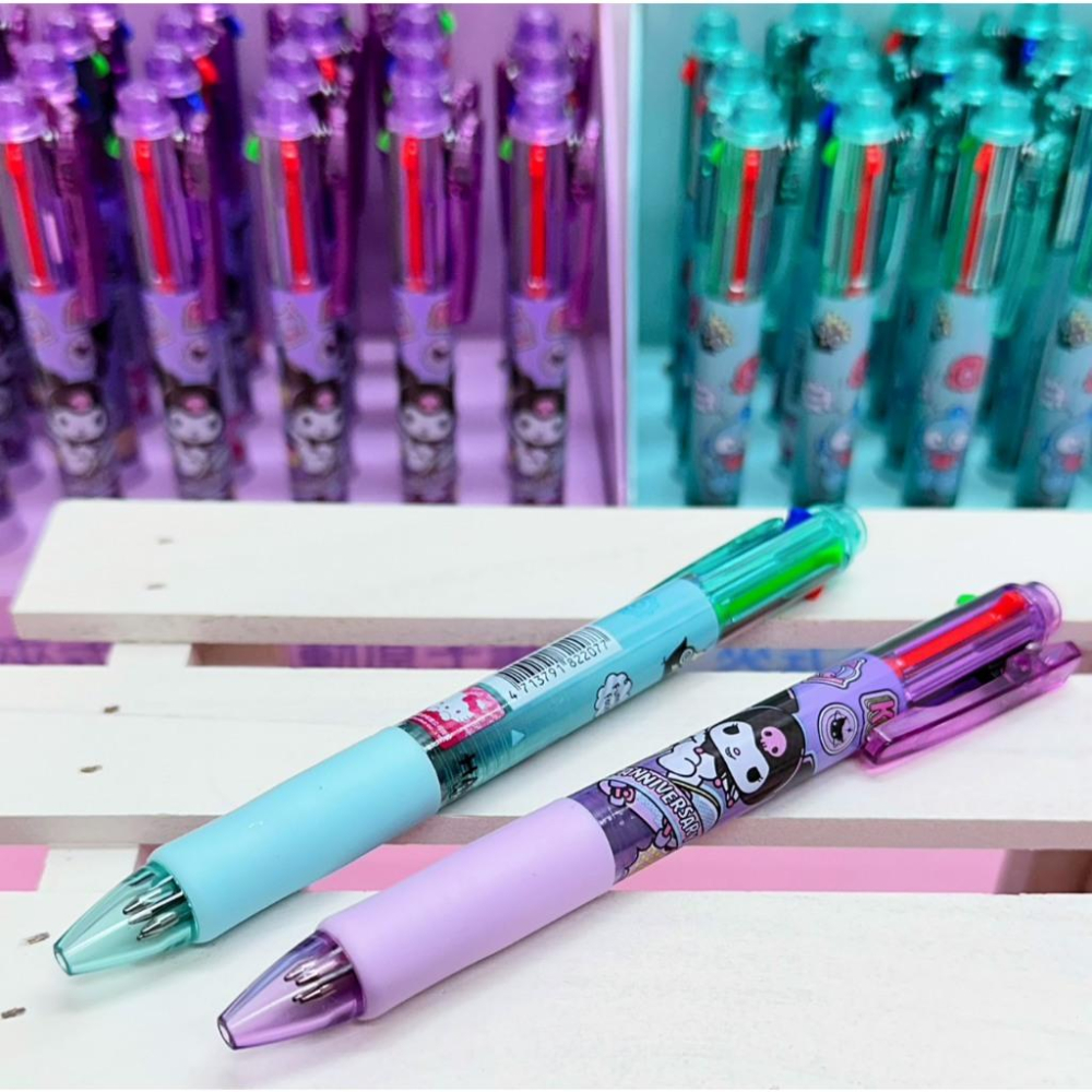 三麗鷗 庫洛米 酷洛米 人魚漢頓 夾式4色自動原子筆 原子筆 4色筆 文具 辦公用品-細節圖2