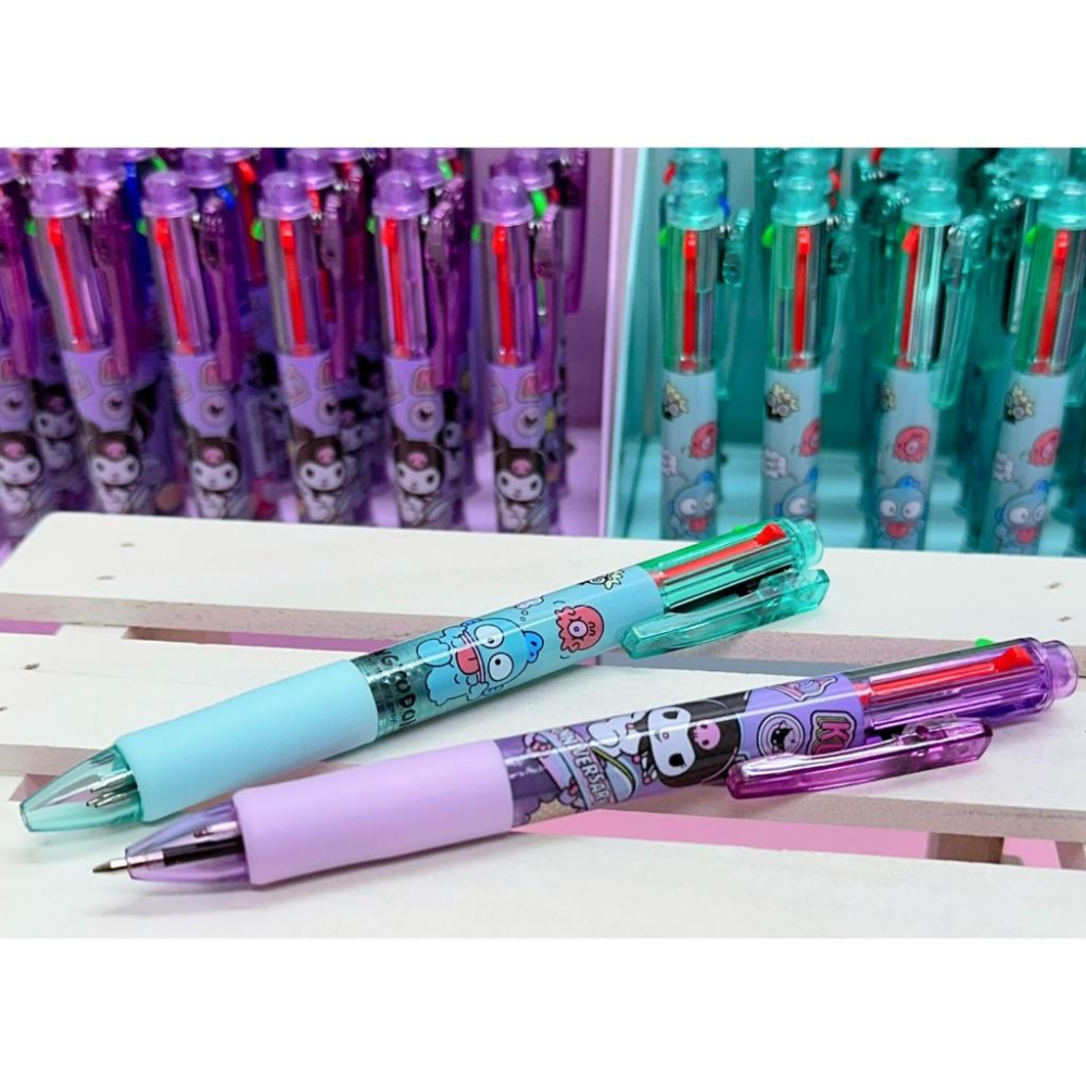 三麗鷗 庫洛米 酷洛米 人魚漢頓 夾式4色自動原子筆 原子筆 4色筆 文具 辦公用品-細節圖3