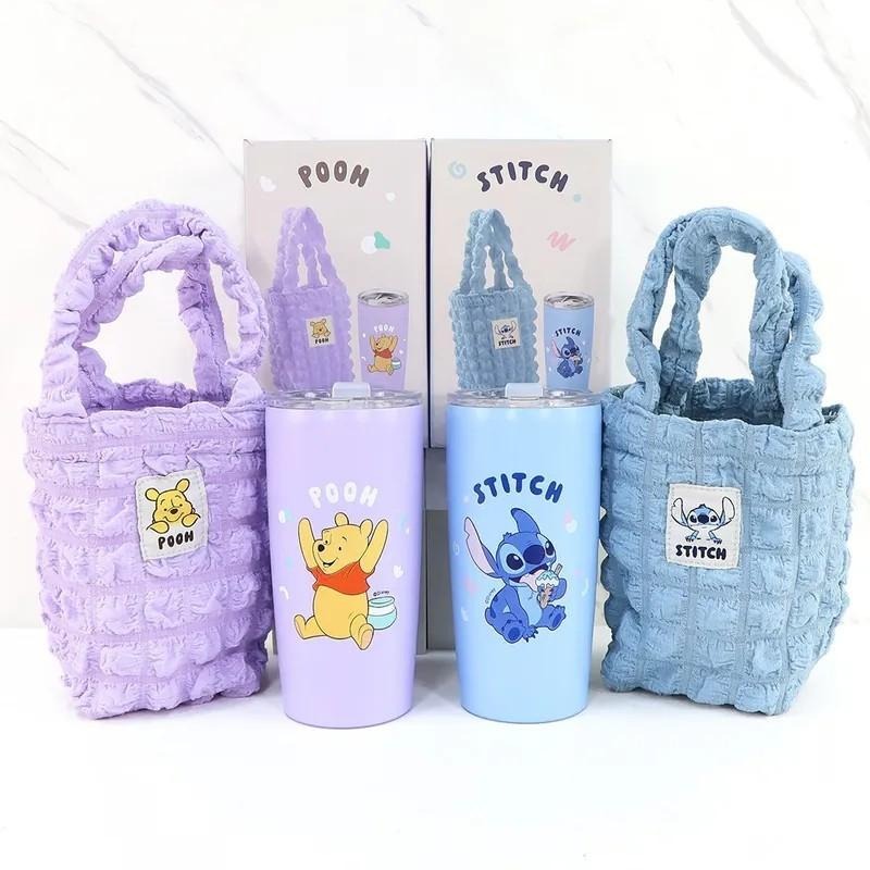【7-ELEVEN 門市團購】迪士尼 史迪奇 小熊維尼 米奇 530ml 萌趣真空保溫杯提袋組 保溫杯 飲料袋 冰霸杯-細節圖6