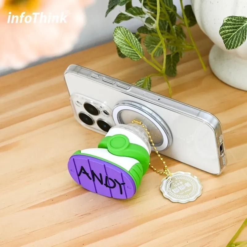 【限時購】 infoThink 訊想科技 迪士尼 皮克斯 巴斯光年 磁吸氣囊支架 手機支架 公仔 手機架 玩具總動員-細節圖3