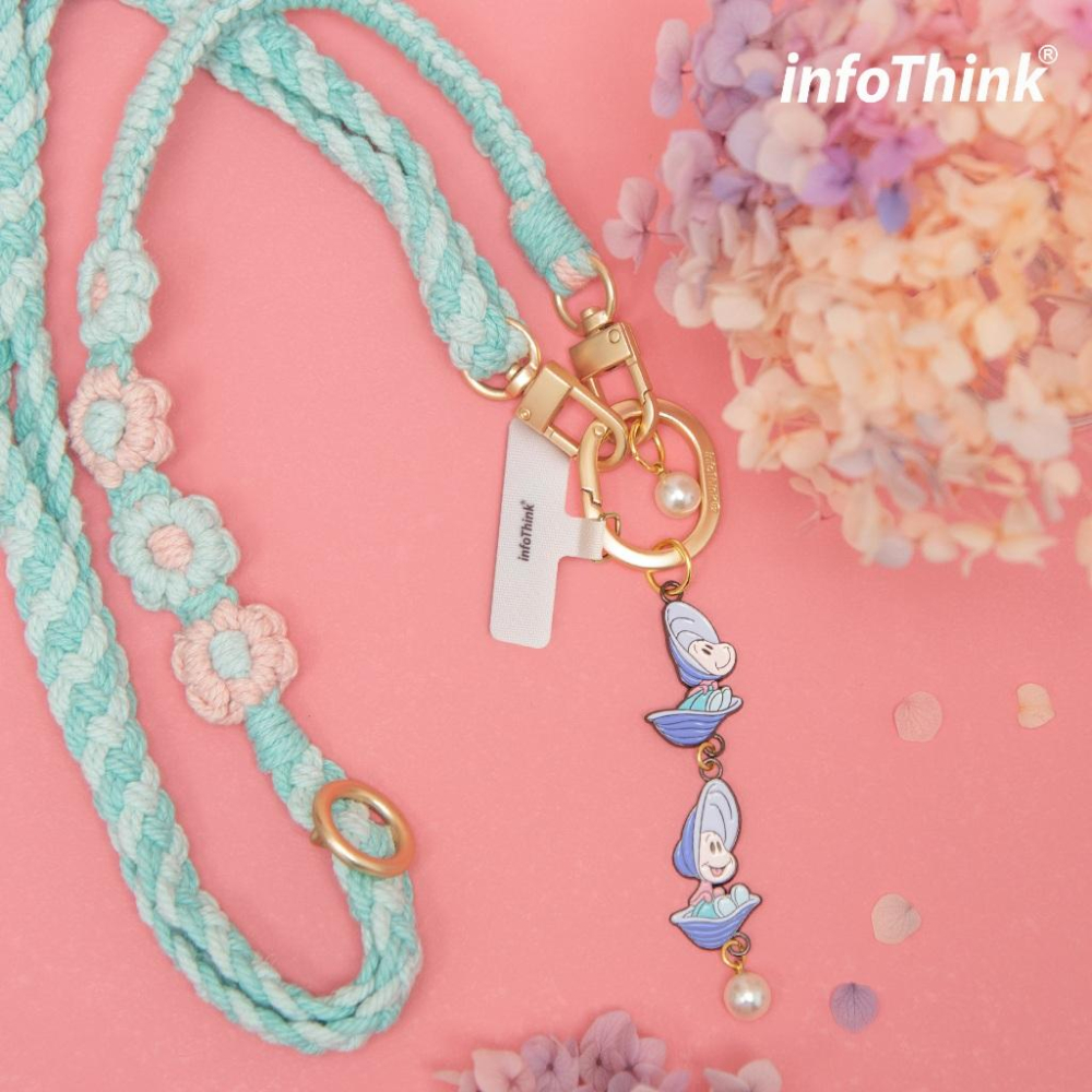 infoThink 訊想科技 迪士尼 小牡蠣 牡蠣寶寶 手機編織頸掛繩 手機掛繩 公仔吊繩 愛麗絲夢遊仙境-細節圖2