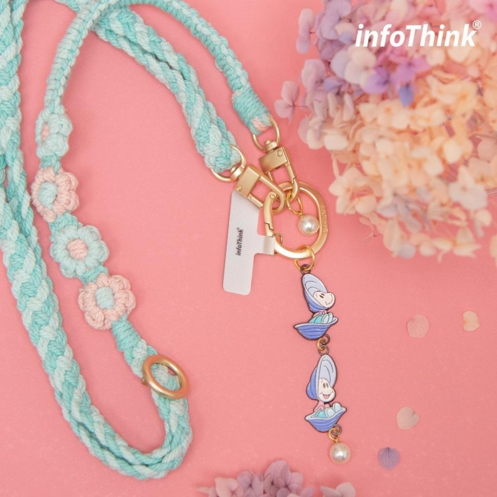 【限時購】infoThink 訊想科技 迪士尼 小牡蠣 牡蠣寶寶 手機編織頸掛繩 手機掛繩-細節圖2