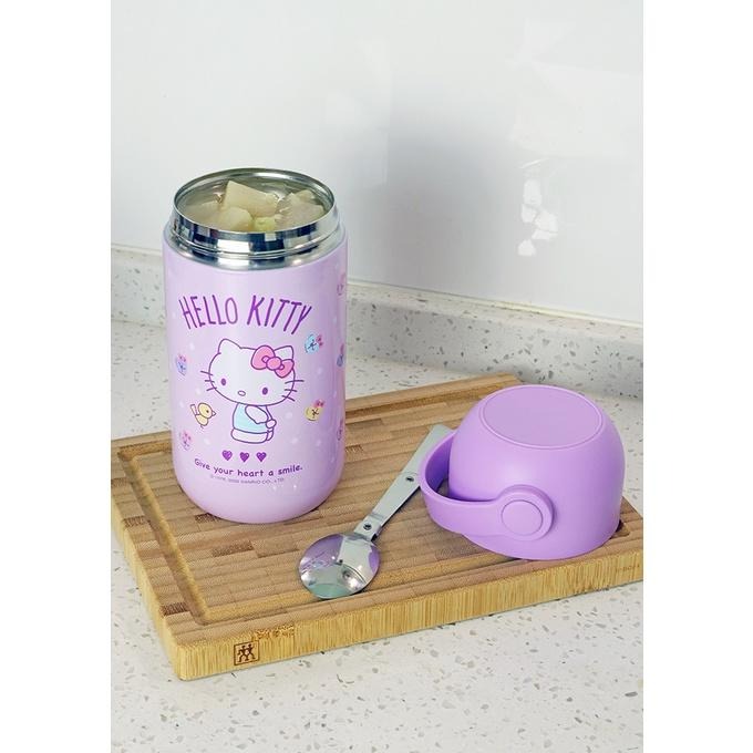 三麗鷗 Sanrio Hello Kitty 凱蒂貓 500ml 304不鏽鋼手提悶燒罐 保溫瓶 燜燒罐 保溫罐-細節圖4