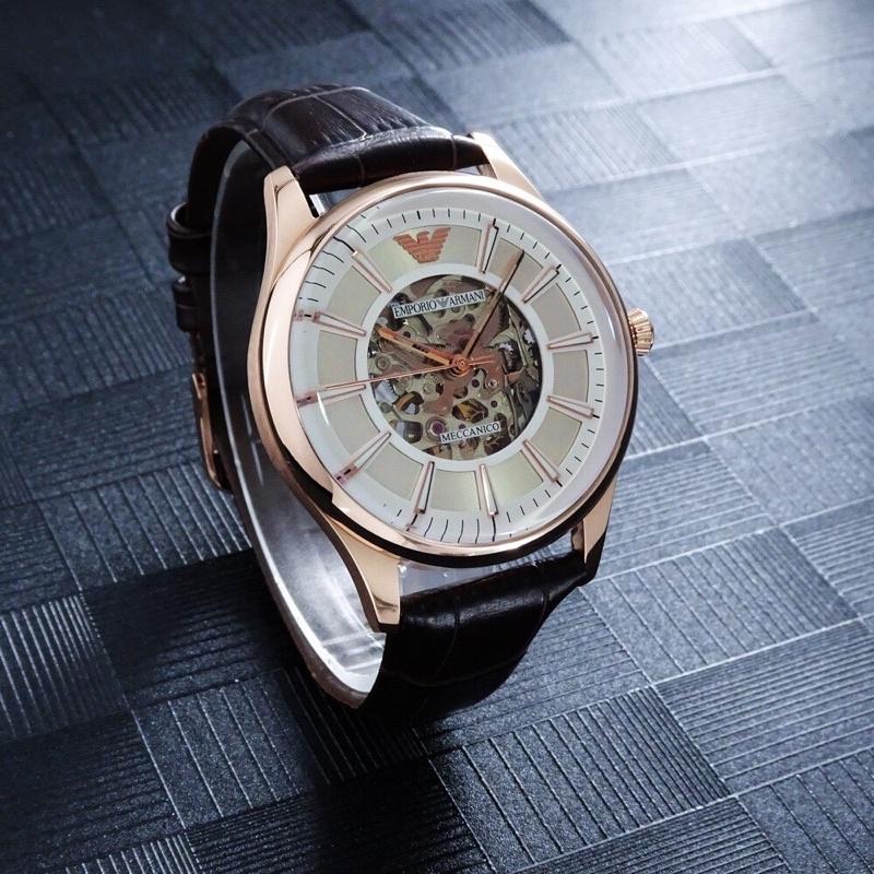 Emporio Armani 亞曼尼 碗錶 手錶 AR2073 男錶 女錶 43mm 羅馬簍空造型時尚錶 機械碗錶 機械-細節圖2