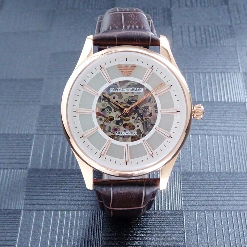 Emporio Armani 亞曼尼 碗錶 手錶 AR2073 男錶 女錶 43mm 羅馬簍空造型時尚錶 機械碗錶 機械-細節圖4