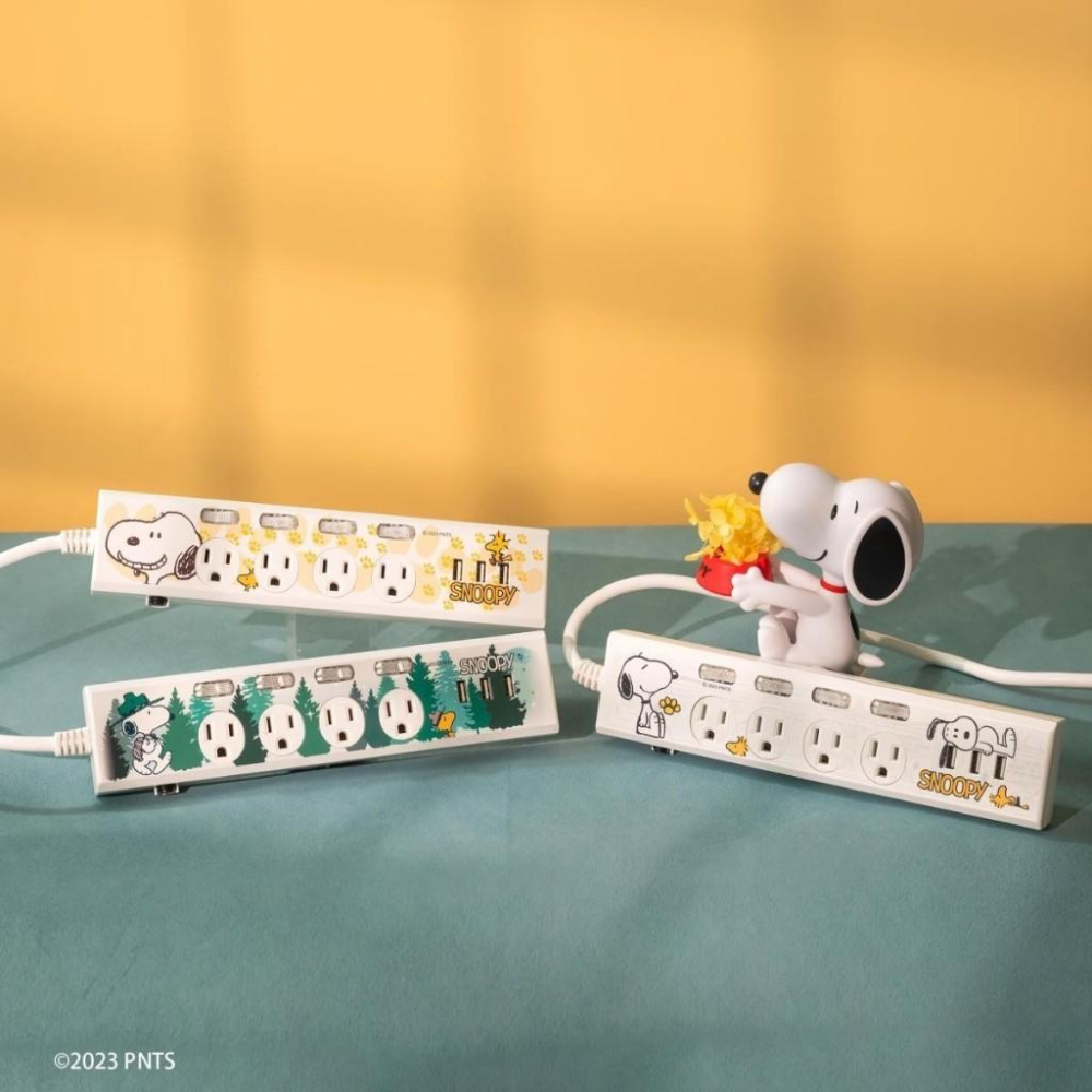 infoThink 訊想科技 史努比 歐拉夫 電源線 延長線 四開四插三孔 三開四插三孔 USB延長線 1.8m-細節圖2