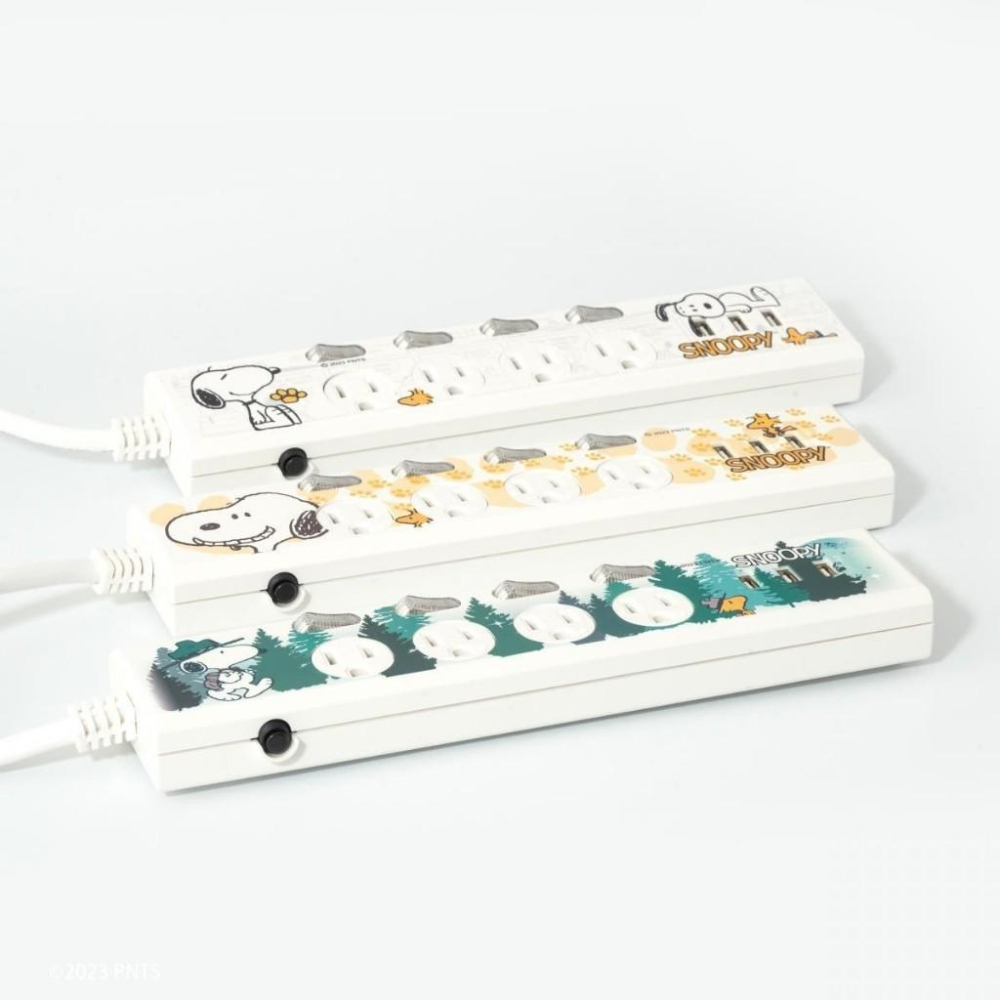 infoThink 訊想科技 史努比 歐拉夫 電源線 延長線 四開四插三孔 三開四插三孔 USB延長線 1.8m-細節圖5