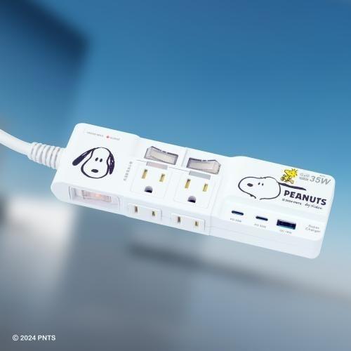 infoThink 訊想科技 史努比 歐拉夫 電源線 延長線 四開四插三孔 三開四插三孔 USB延長線 1.8m-細節圖6