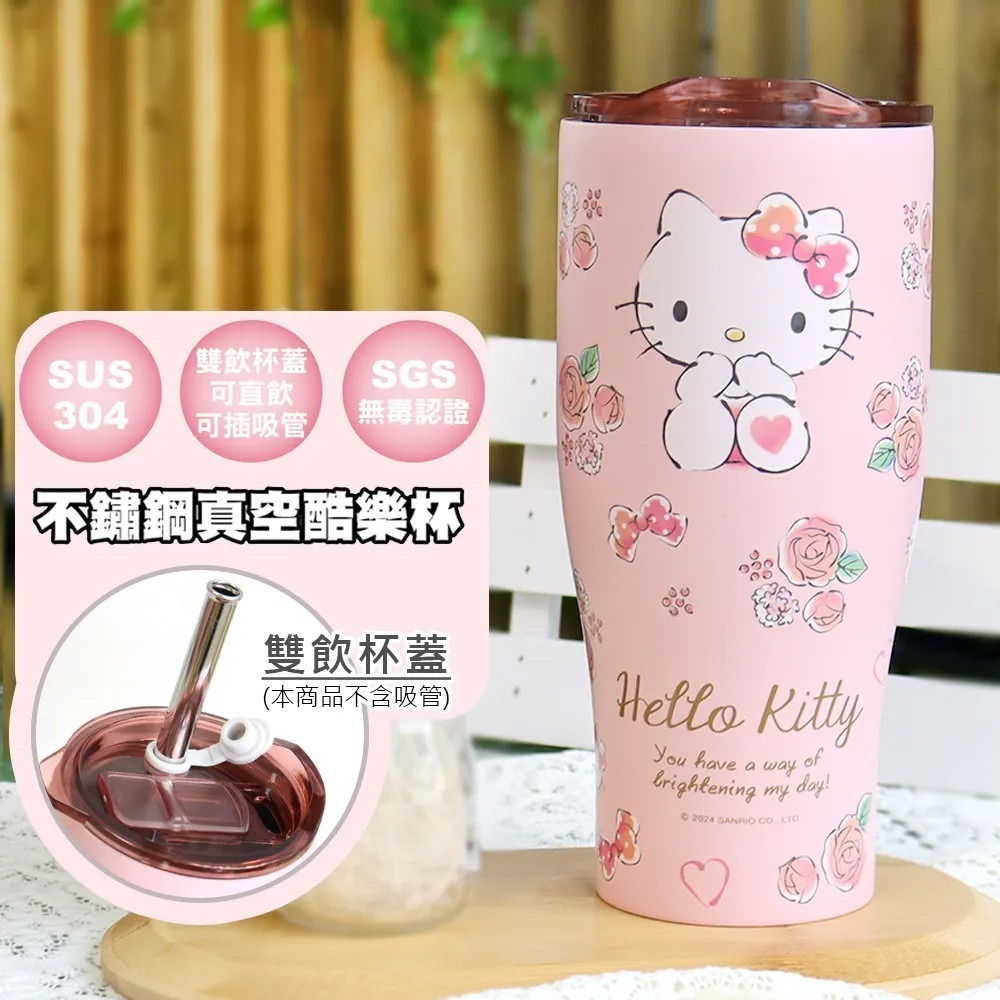 三麗鷗 Hello Kitty 庫洛米 酷洛米 大耳狗 900ml 不鏽鋼真空酷樂杯 冰霸杯 冰壩杯-規格圖8