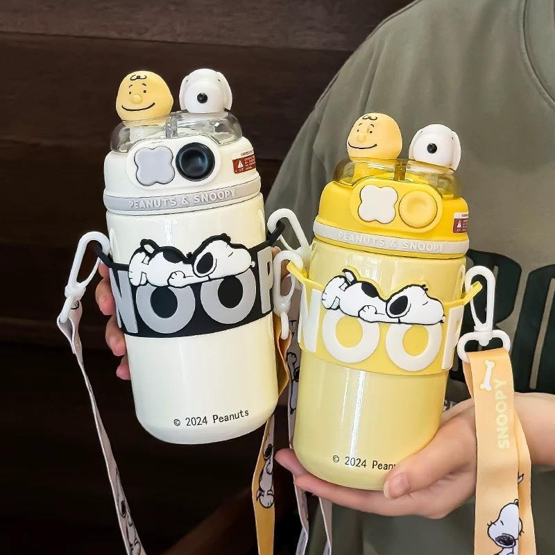史努比 雙飲保溫杯 保溫瓶 吸管水杯 吸管杯 直飲杯 查理布朗-細節圖8