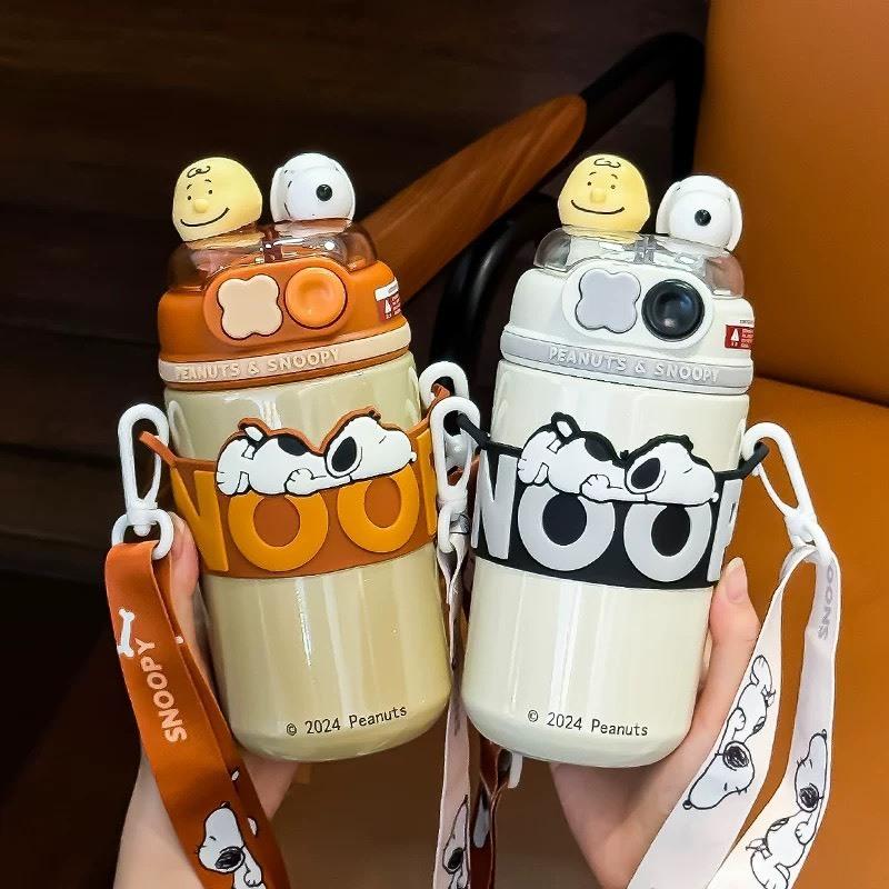史努比 雙飲保溫杯 保溫瓶 吸管水杯 吸管杯 直飲杯 查理布朗-細節圖9