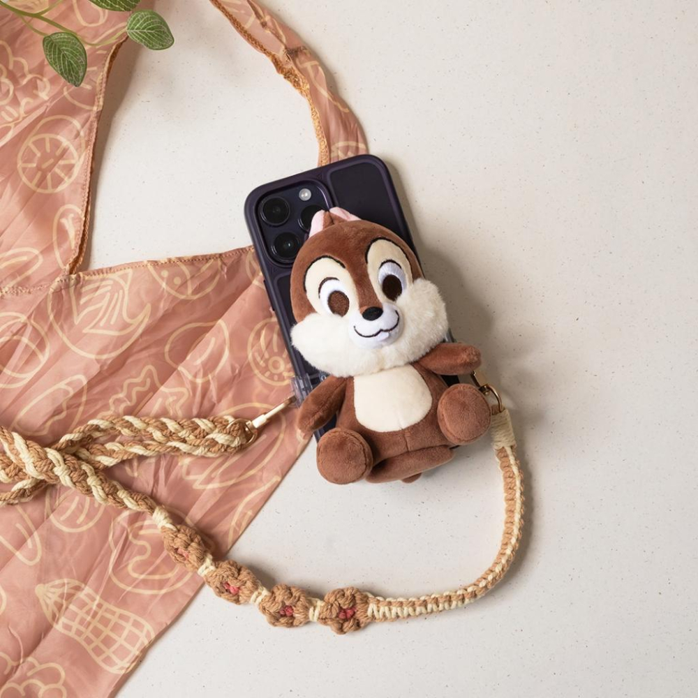 infoThink 訊想科技 奇奇蒂蒂 絨毛公仔手機背夾+隨身環保袋 手機頸掛繩 手機掛繩 手機架 手機背夾-細節圖4