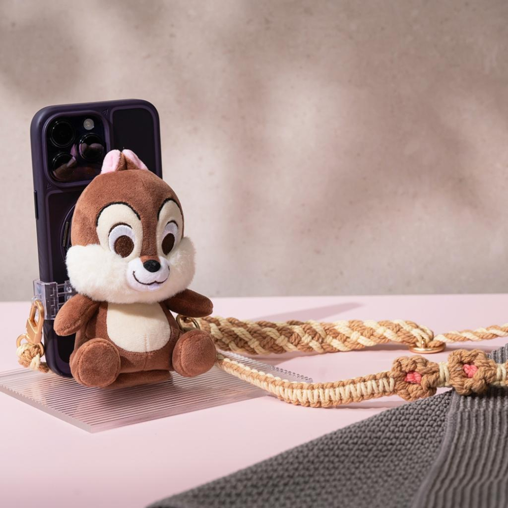 infoThink 訊想科技 奇奇蒂蒂 絨毛公仔手機背夾+隨身環保袋 手機頸掛繩 手機掛繩 手機架 手機背夾-細節圖5