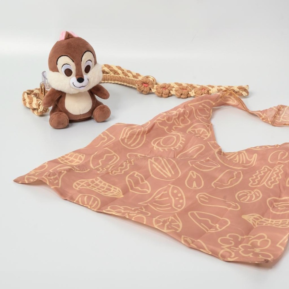 【限時購】infoThink 訊想科技 奇奇蒂蒂 絨毛公仔手機背夾+隨身環保袋 手機頸掛繩 手機掛繩 手機架 手機背夾-細節圖3