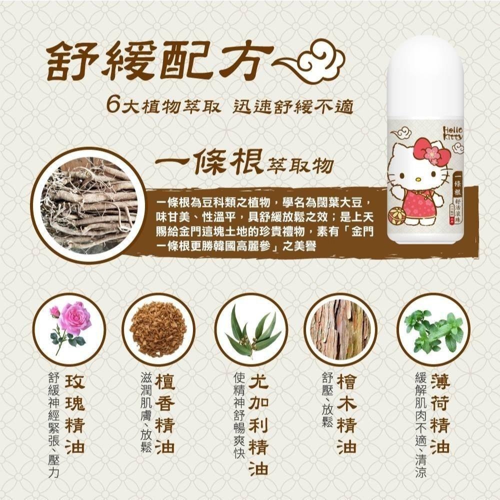 三麗鷗 Hello Kitty 一條根舒活滾珠瓶 一條根 滾珠瓶 隨身攜帶-細節圖2