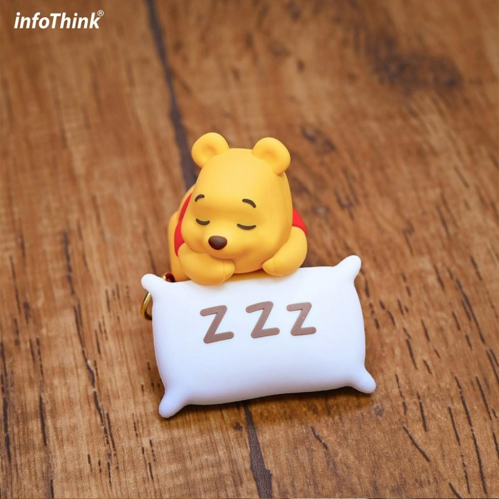 infoThink 訊想科技 迪士尼 小熊維尼 愛睏 手機編織頸掛繩 手機掛繩 公仔吊繩 頸掛繩-細節圖4