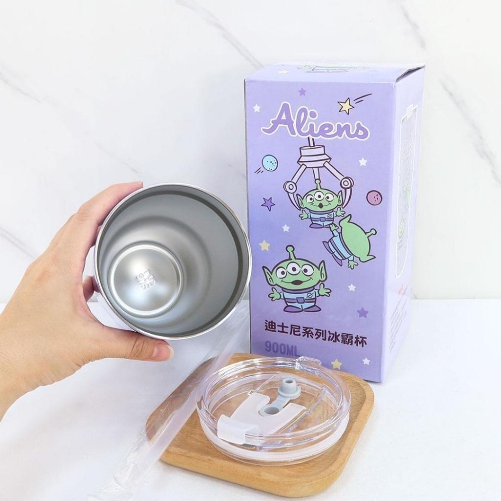 【限時購】迪士尼 史迪奇 小熊維尼 三眼怪 900ml 304不鏽鋼冰霸杯 冰壩杯 飲料杯保冰杯-細節圖2