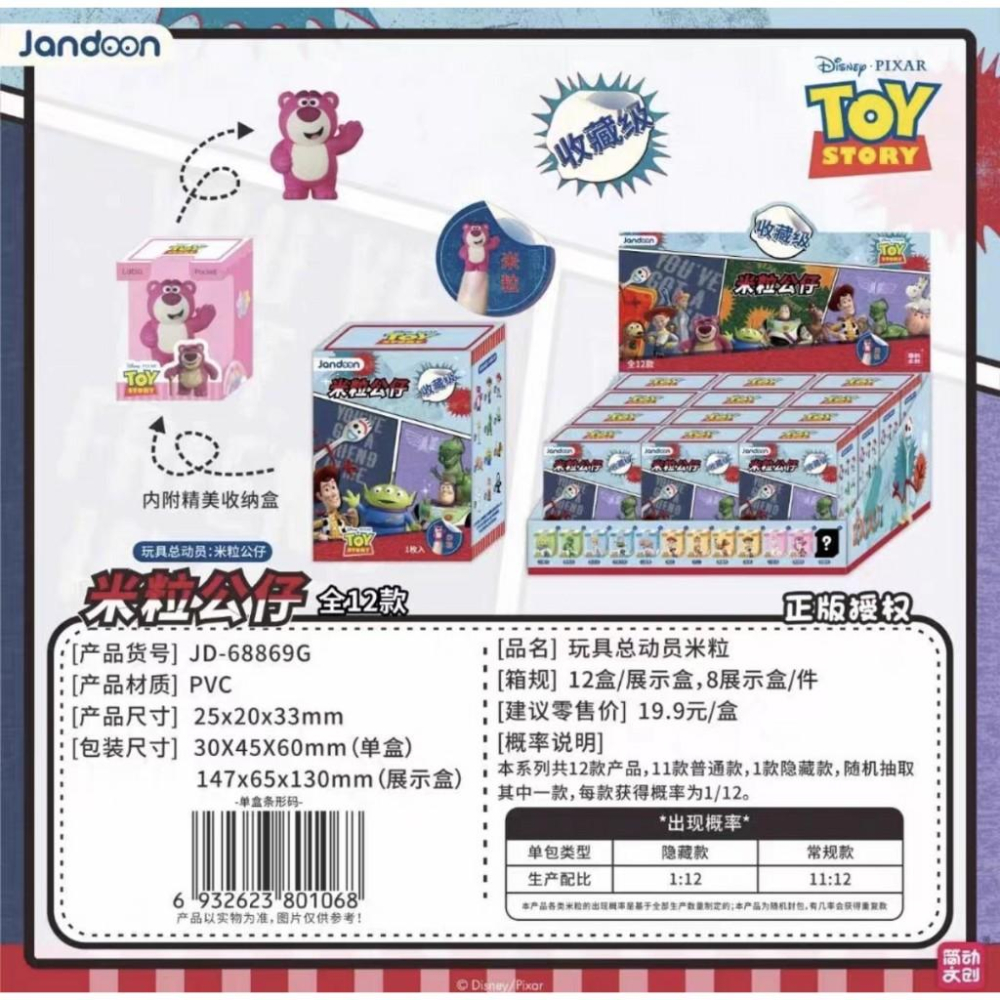 迪士尼 玩具總動員 微米粒公仔盲中盲盒 盲抽 盒玩 玩具 三眼怪 熊抱哥 胡迪 抱抱龍 火腿豬-細節圖4