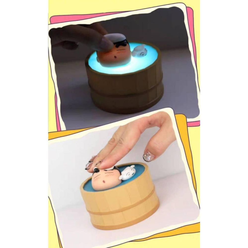 蠟筆小新 浴桶 便便 拍拍燈 小夜燈 夜燈 睡眠燈-細節圖2