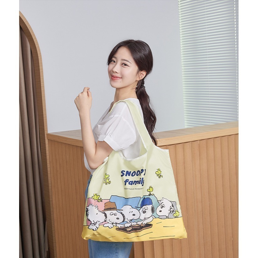 史努比 Snoopy 俏皮可折疊購物袋 購物袋 手提袋 環保袋 摺疊購物袋-細節圖5
