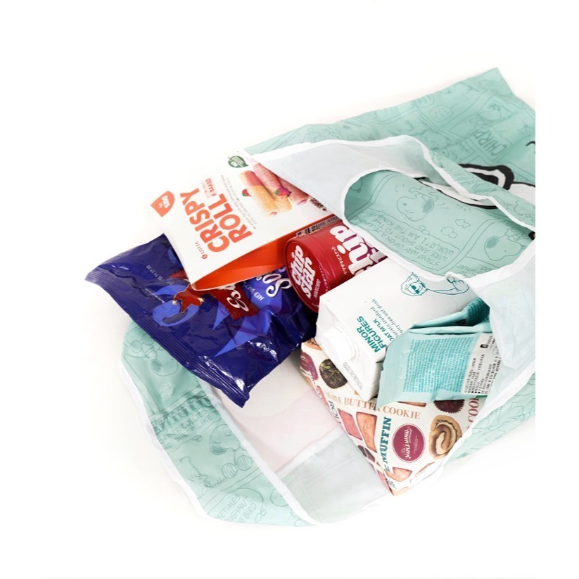 史努比 Snoopy 俏皮可折疊購物袋 購物袋 手提袋 環保袋 摺疊購物袋-細節圖6