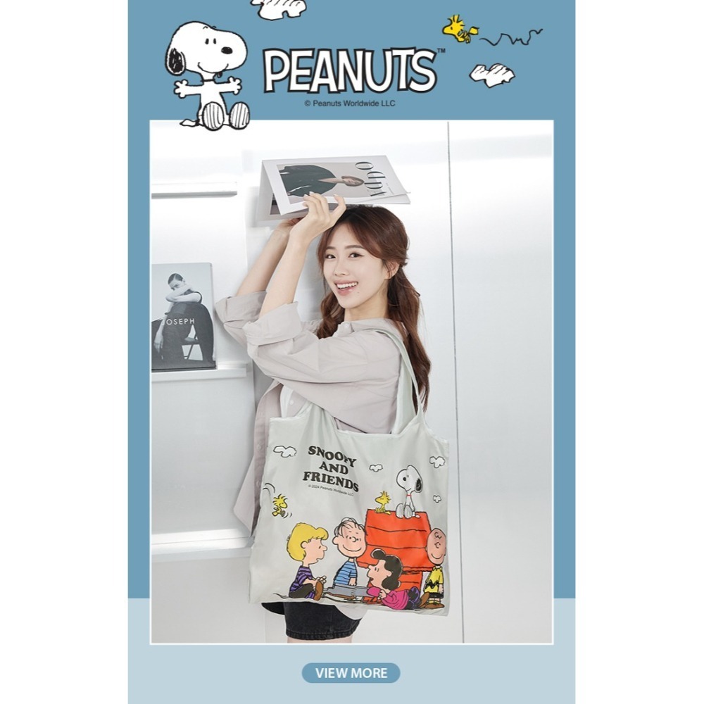 史努比 Snoopy 俏皮可折疊購物袋 購物袋 手提袋 環保袋 摺疊購物袋-細節圖9