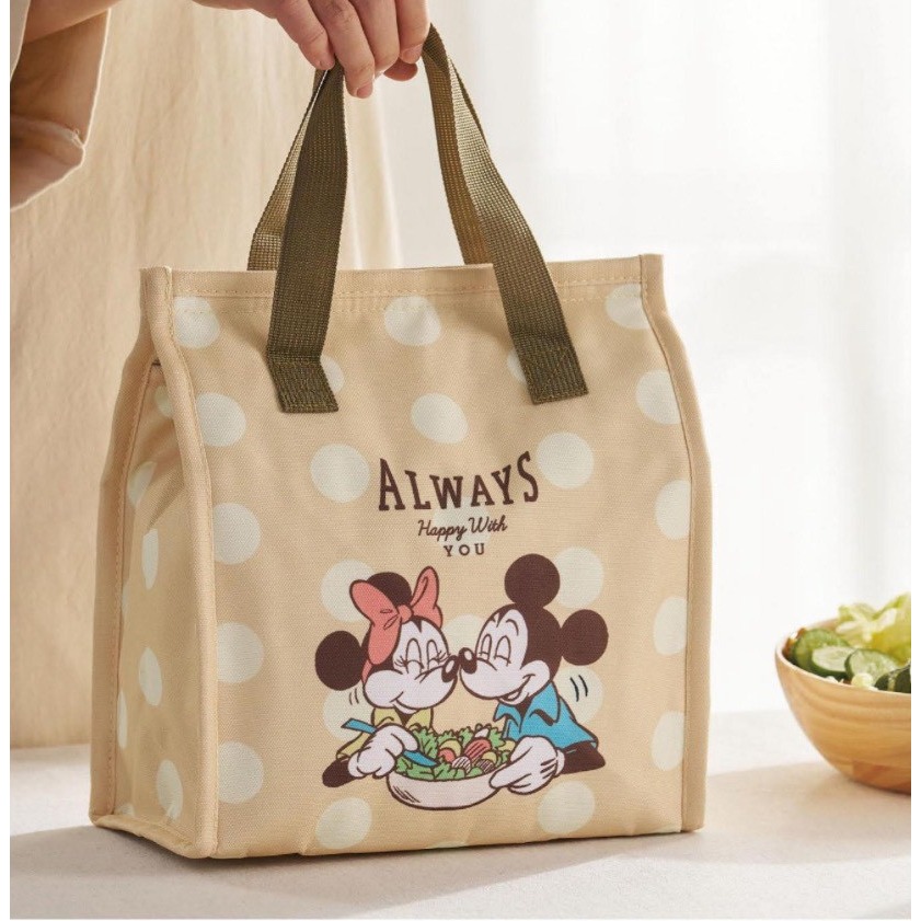 迪士尼 米奇 米妮 小熊維尼 光禾手提保溫袋 便當袋 手提袋 餐袋 保溫袋 保冰袋-規格圖1