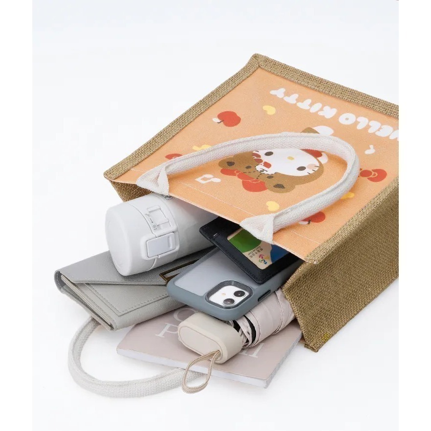 【7-ELEVEN 門市團購】三麗鷗 變裝系列 雙面棉麻手提袋 手提袋 購物袋 麻布袋 大耳狗 人魚 帕恰狗 酷洛米-細節圖3