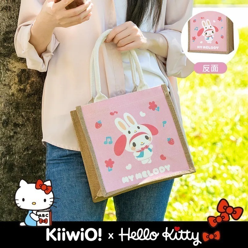 【7-ELEVEN 門市團購】三麗鷗 變裝系列 雙面棉麻手提袋 手提袋 購物袋 麻布袋 大耳狗 人魚 帕恰狗 酷洛米-規格圖3