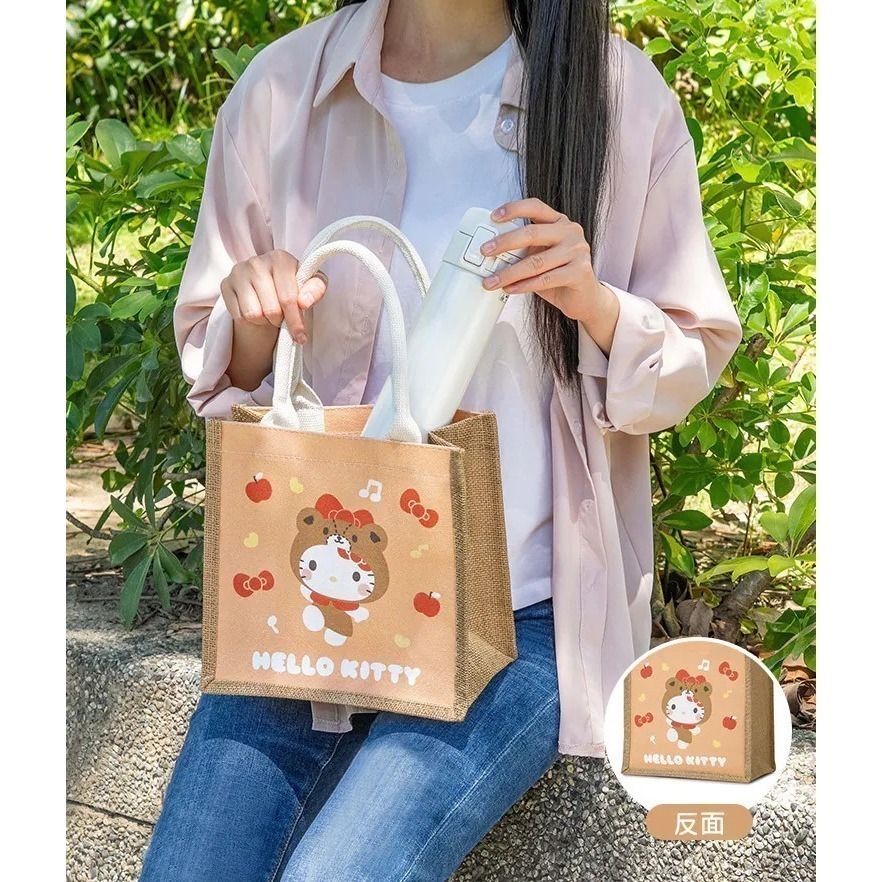 【7-ELEVEN 門市團購】三麗鷗 變裝系列 雙面棉麻手提袋 手提袋 購物袋 麻布袋 大耳狗 人魚 帕恰狗 酷洛米-規格圖3