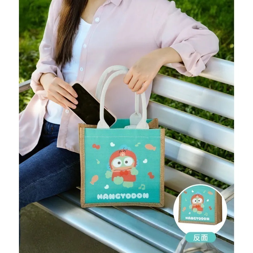 【7-ELEVEN 門市團購】三麗鷗 變裝系列 雙面棉麻手提袋 手提袋 購物袋 麻布袋 大耳狗 人魚 帕恰狗 酷洛米-規格圖3