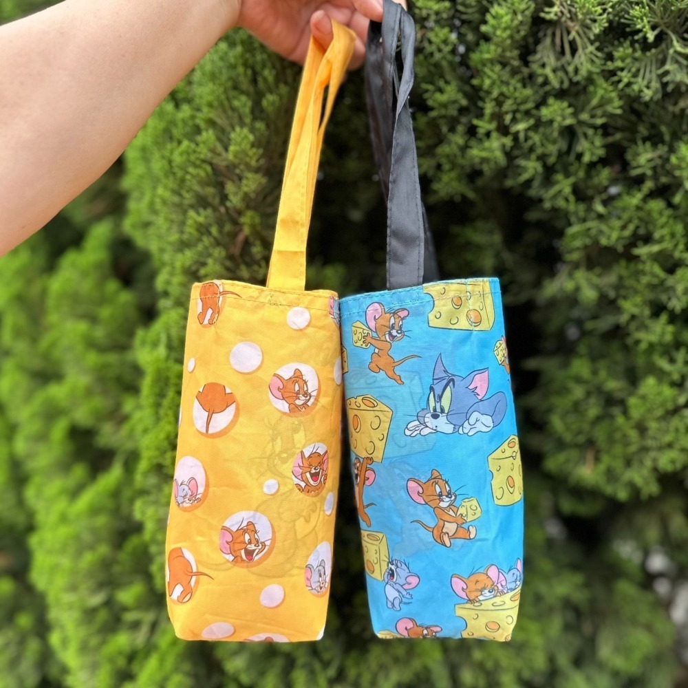 湯姆貓 傑利鼠 Tom Jerry 翻轉兩用雙杯袋 飲料提袋 飲料袋 手提袋-細節圖2