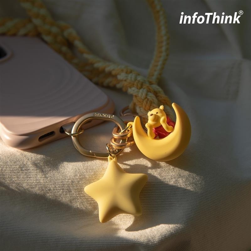 【限時購】 infoThink 訊想科技 迪士尼 小熊維尼 維尼 手機吊飾掛繩 星月編織繩 手機掛繩 公仔吊繩-細節圖2