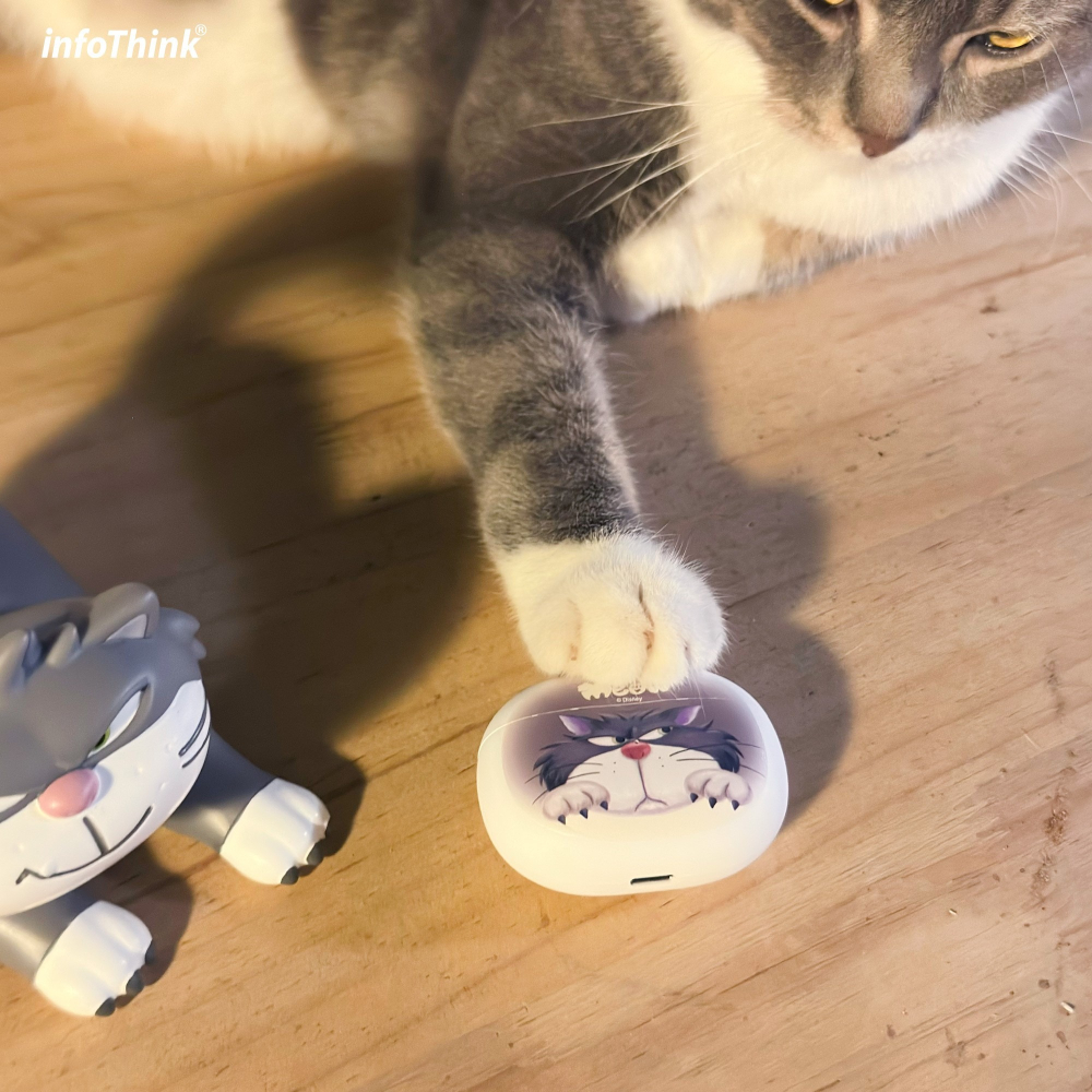 infoThink 訊想科技 迪士尼 仙履奇緣 魯斯佛 貓咪 無線藍牙耳機 藍芽耳機 耳機-細節圖2